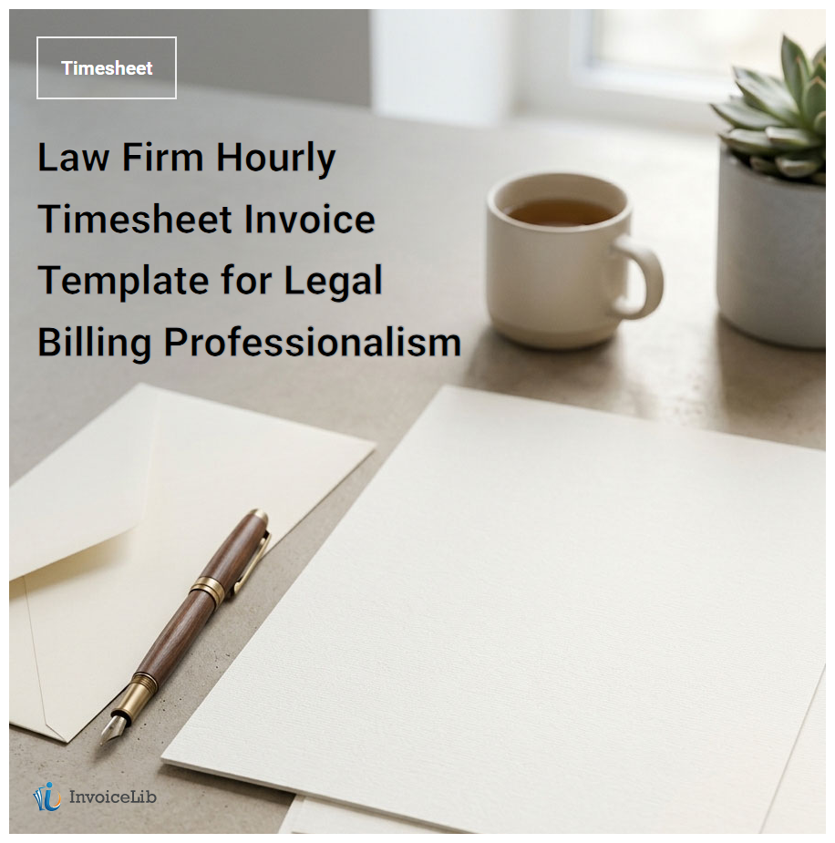 Law Firm Hourly Timesheet Invoice Template for Legal Billing Professionalism