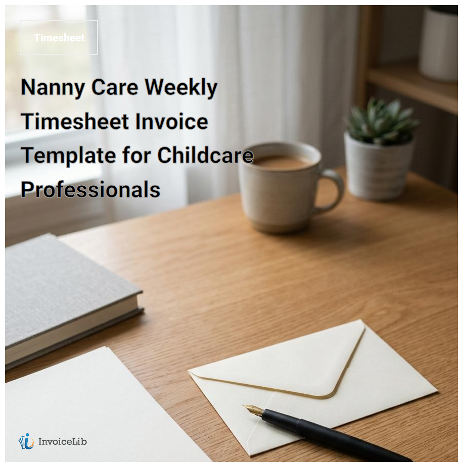 Nanny Care Weekly Timesheet Invoice Template for Childcare Professionals