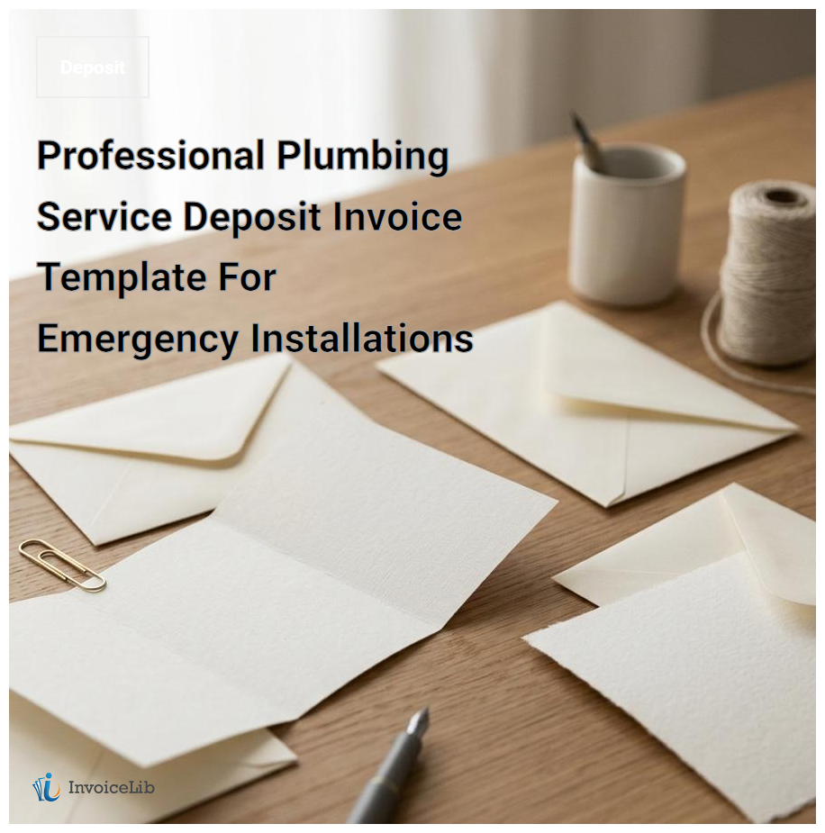 Professional Plumbing Service Deposit Invoice Template For Emergency Installations