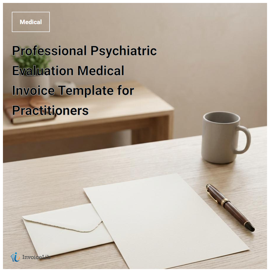 Professional Psychiatric Evaluation Medical Invoice Template for Practitioners