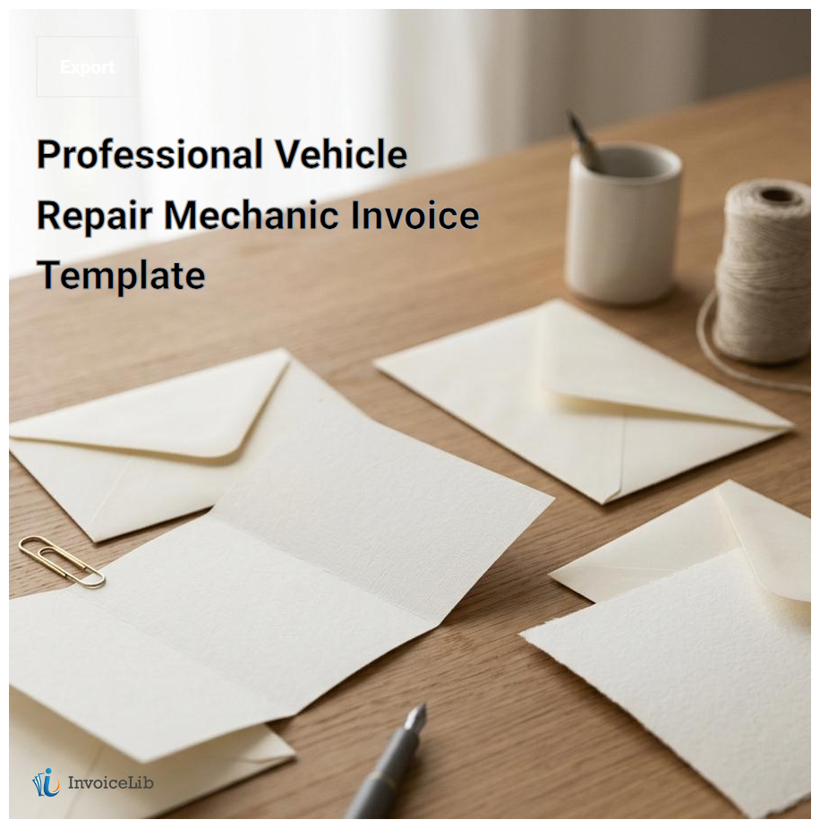 Professional Vehicle Repair Mechanic Invoice Template