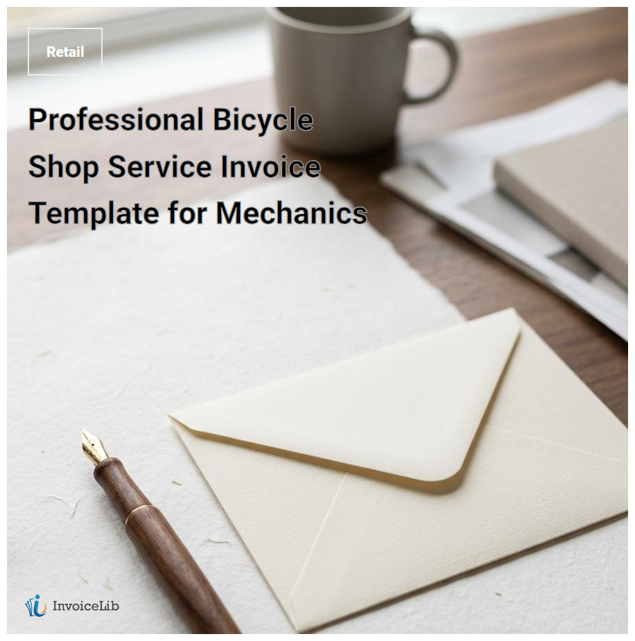 Professional Bicycle Shop Service Invoice Template for Mechanics