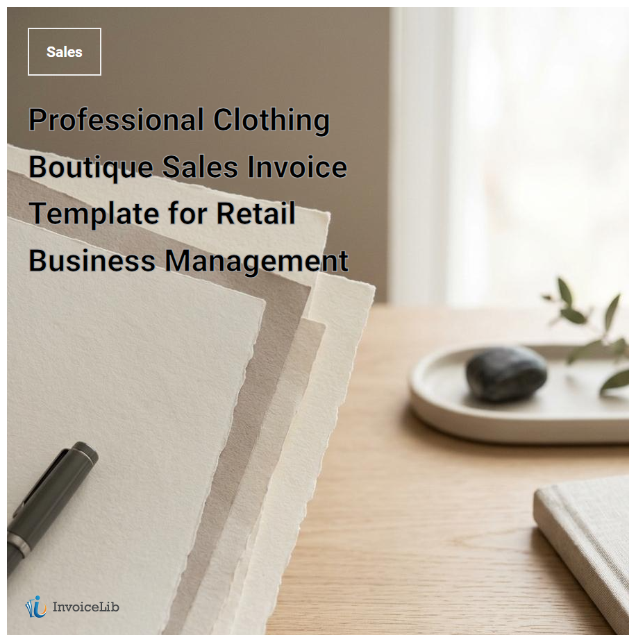 Professional Clothing Boutique Sales Invoice Template for Retail Business Management