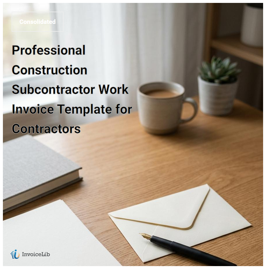 Professional Construction Subcontractor Work Invoice Template for Contractors