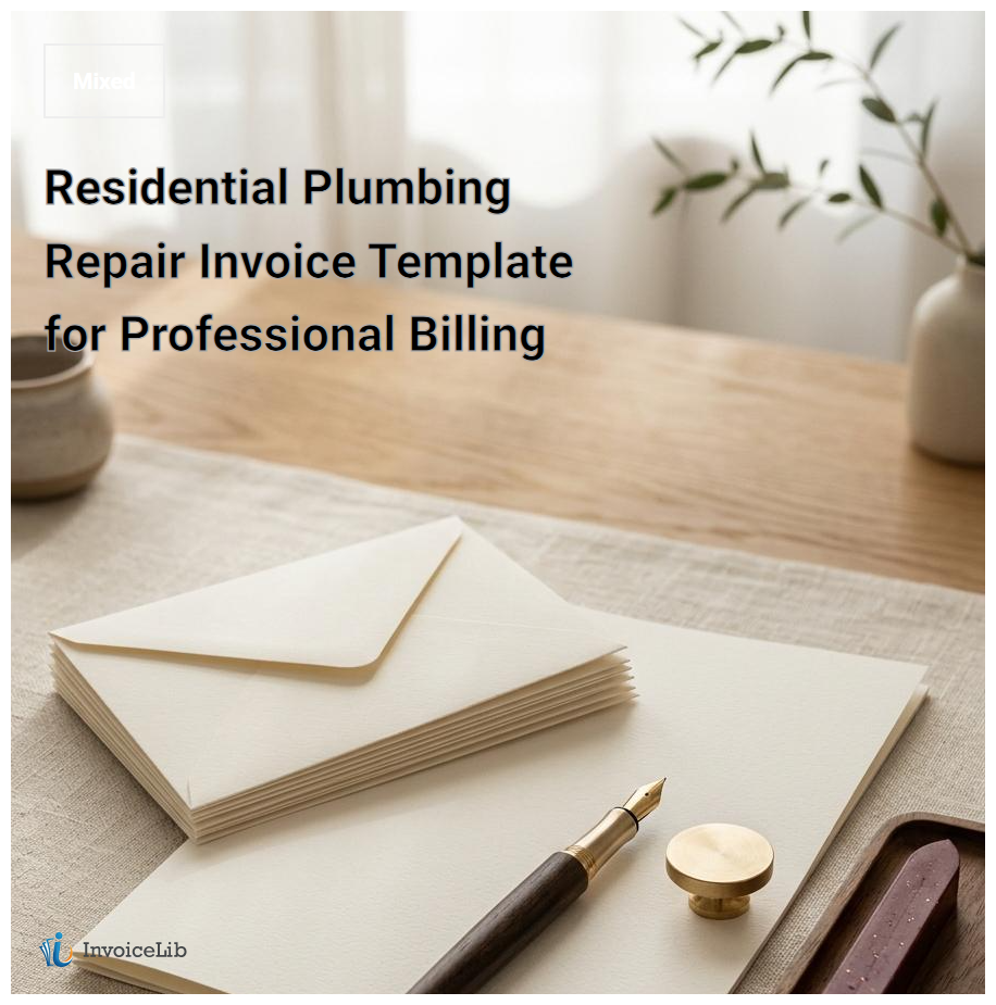 Residential Plumbing Repair Invoice Template for Professional Billing