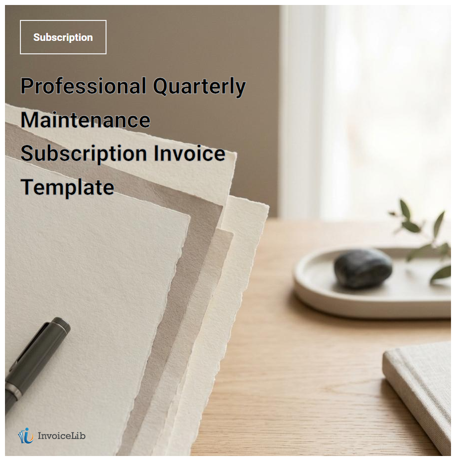 Professional Quarterly Maintenance Subscription Invoice Template