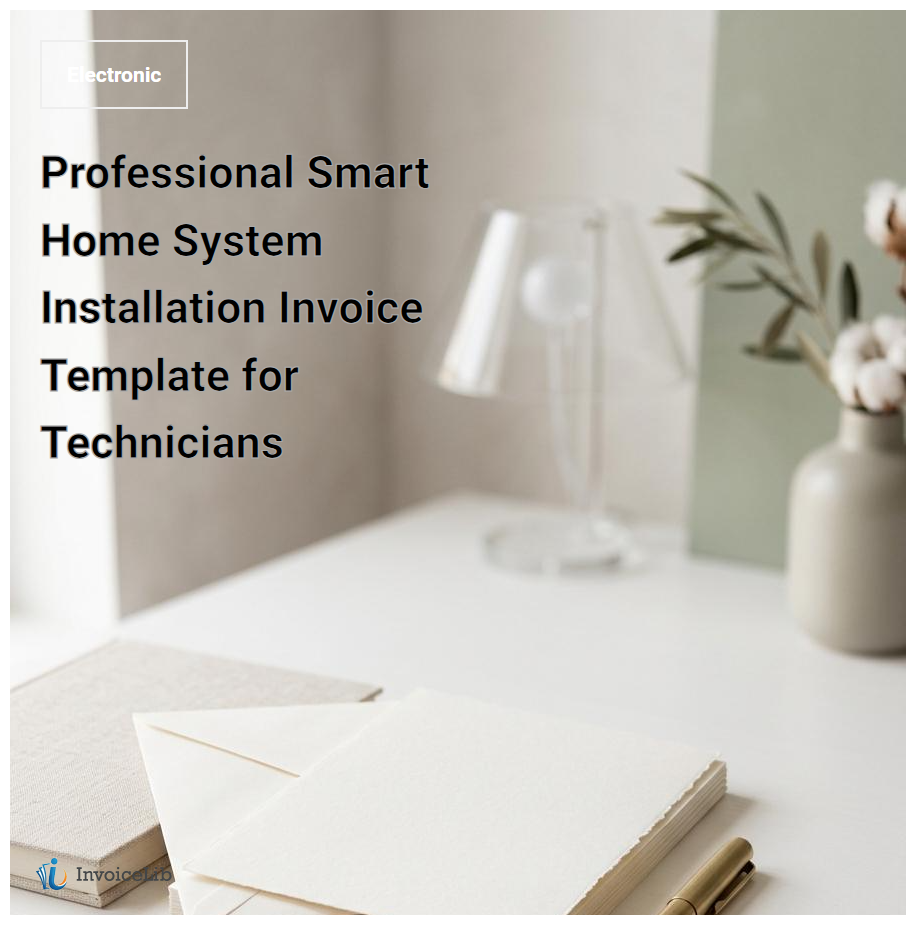 Professional Smart Home System Installation Invoice Template for Technicians