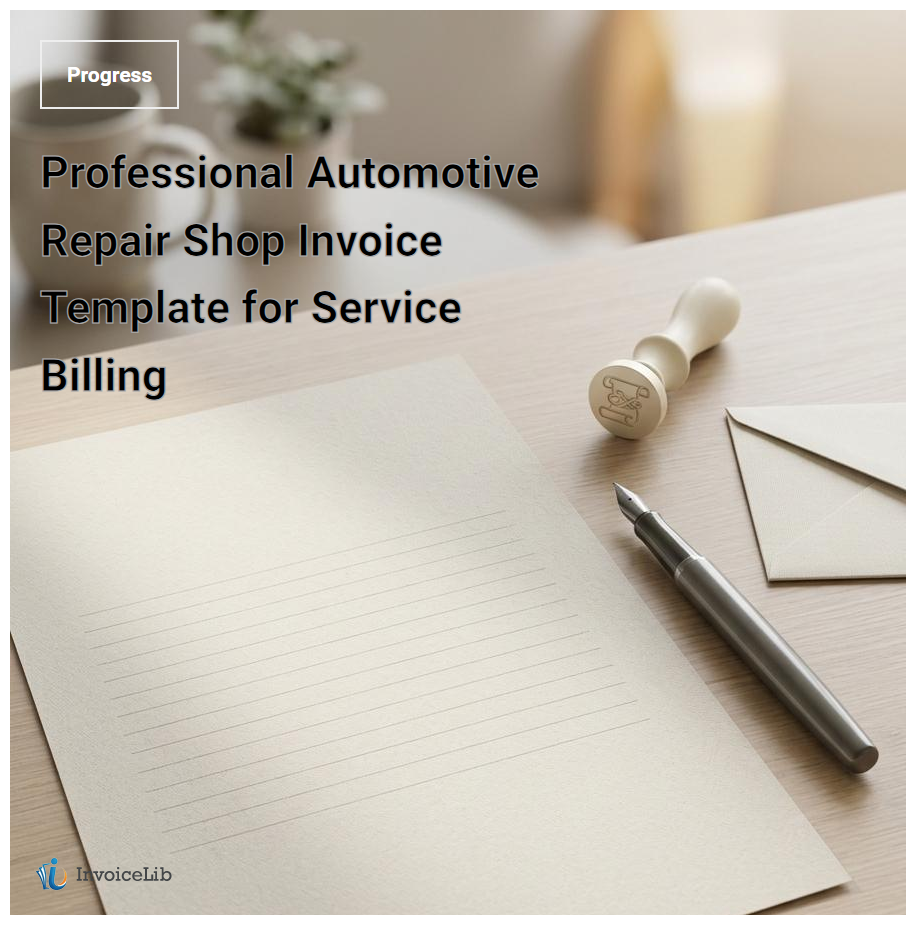 Professional Automotive Repair Shop Invoice Template for Service Billing
