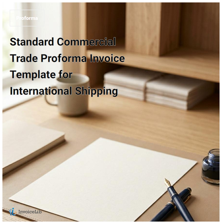 Standard Commercial Trade Proforma Invoice Template for International Shipping