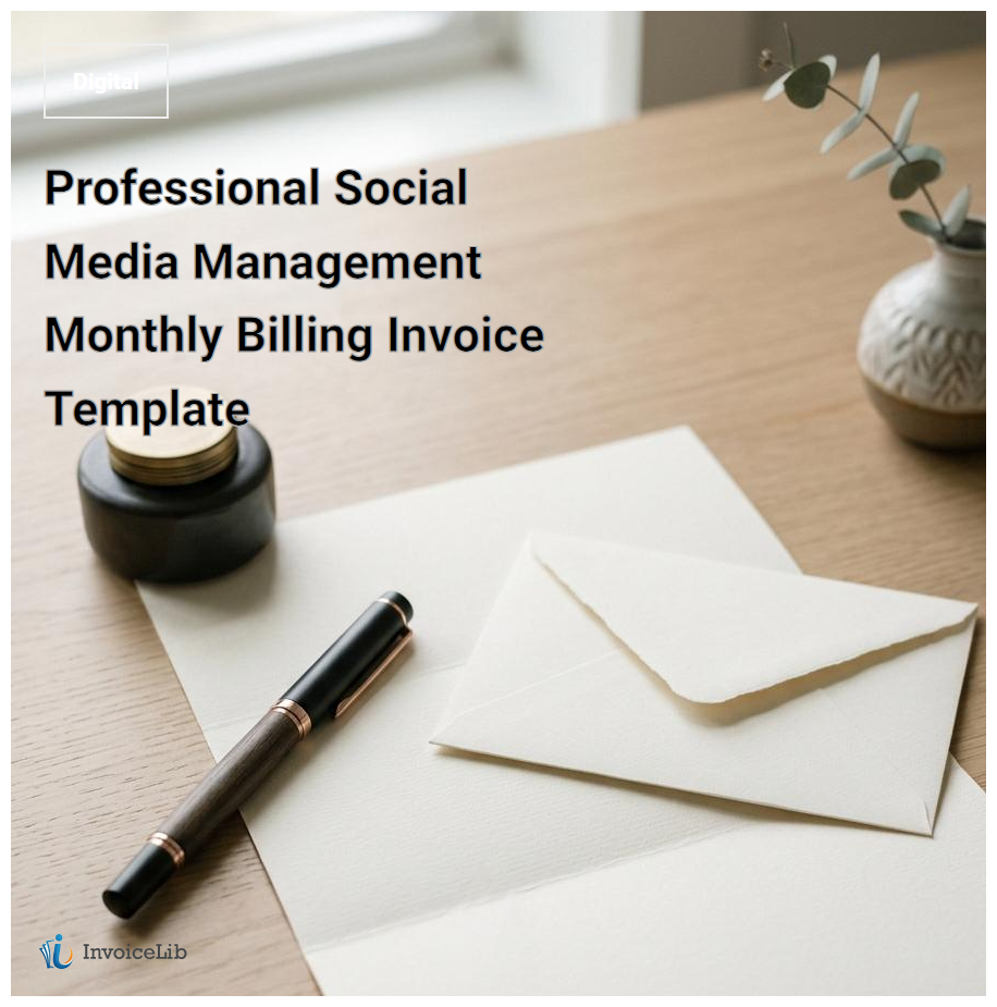Professional Social Media Management Monthly Billing Invoice Template