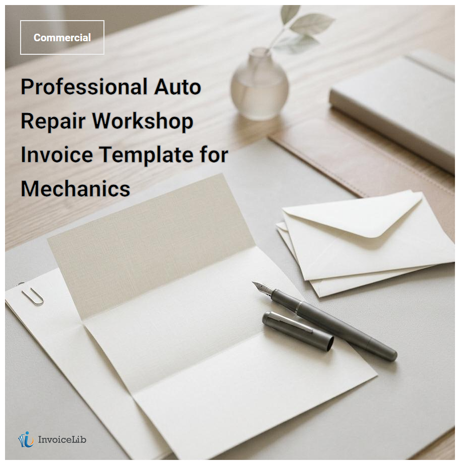 Professional Auto Repair Workshop Invoice Template for Mechanics