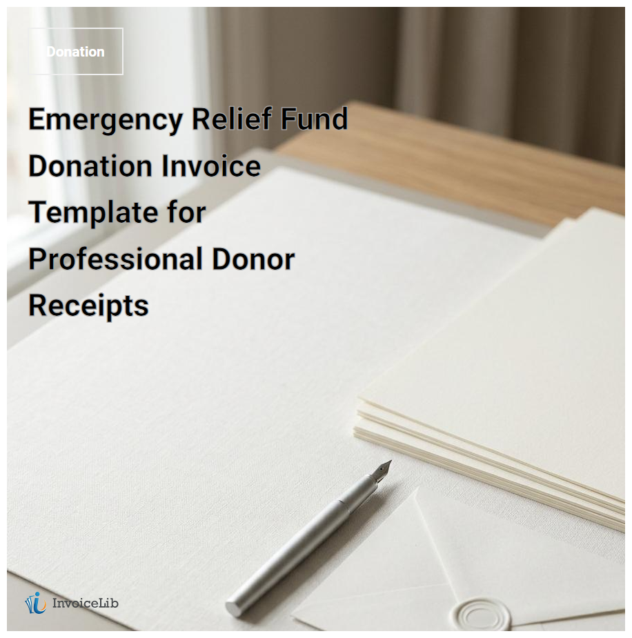 Emergency Relief Fund Donation Invoice Template for Professional Donor Receipts
