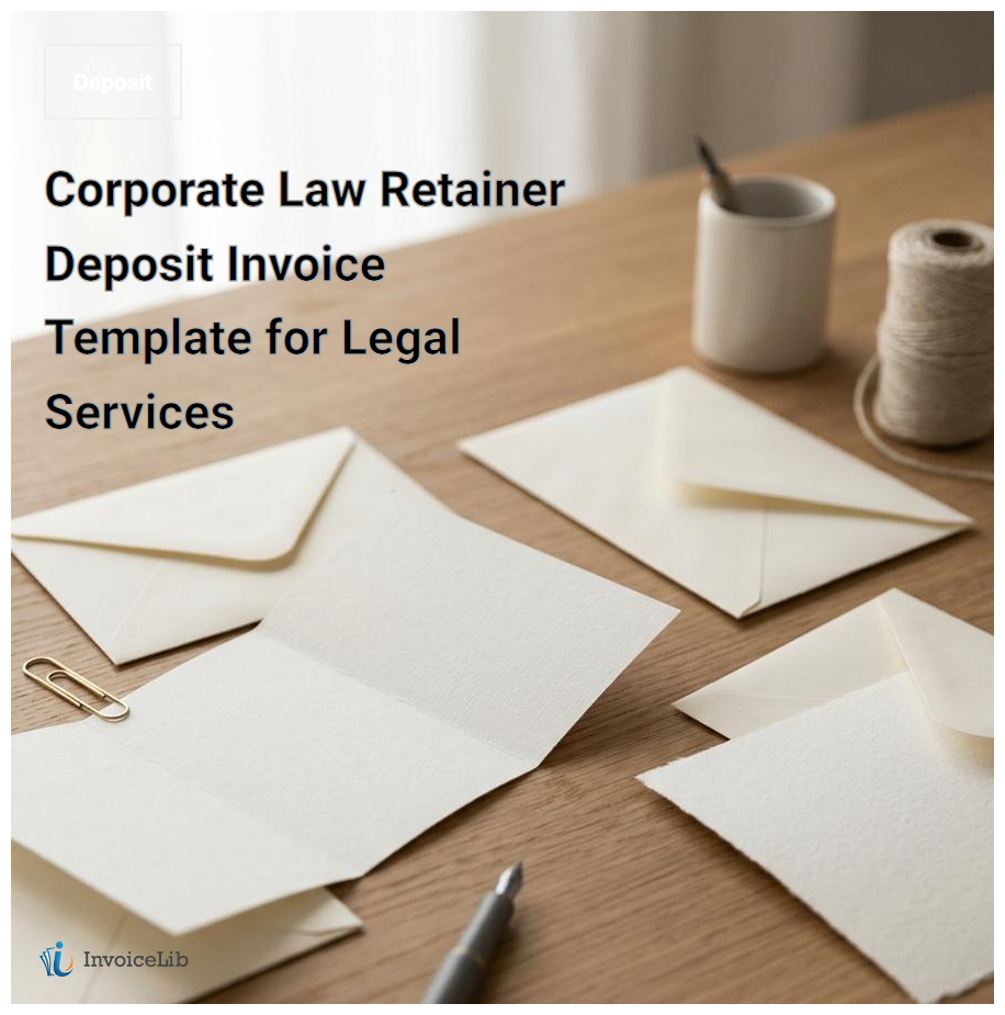Corporate Law Retainer Deposit Invoice Template for Legal Services