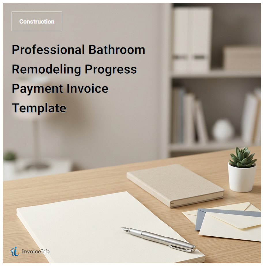 Professional Bathroom Remodeling Progress Payment Invoice Template