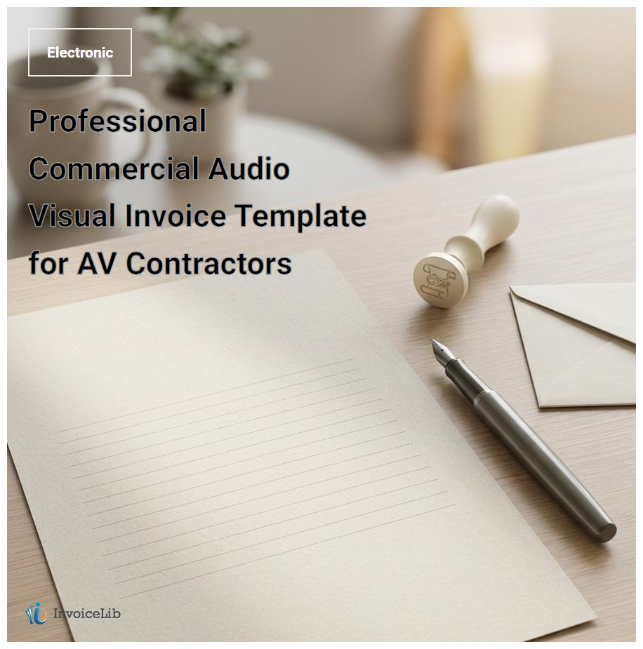 Professional Commercial Audio Visual Invoice Template for AV Contractors