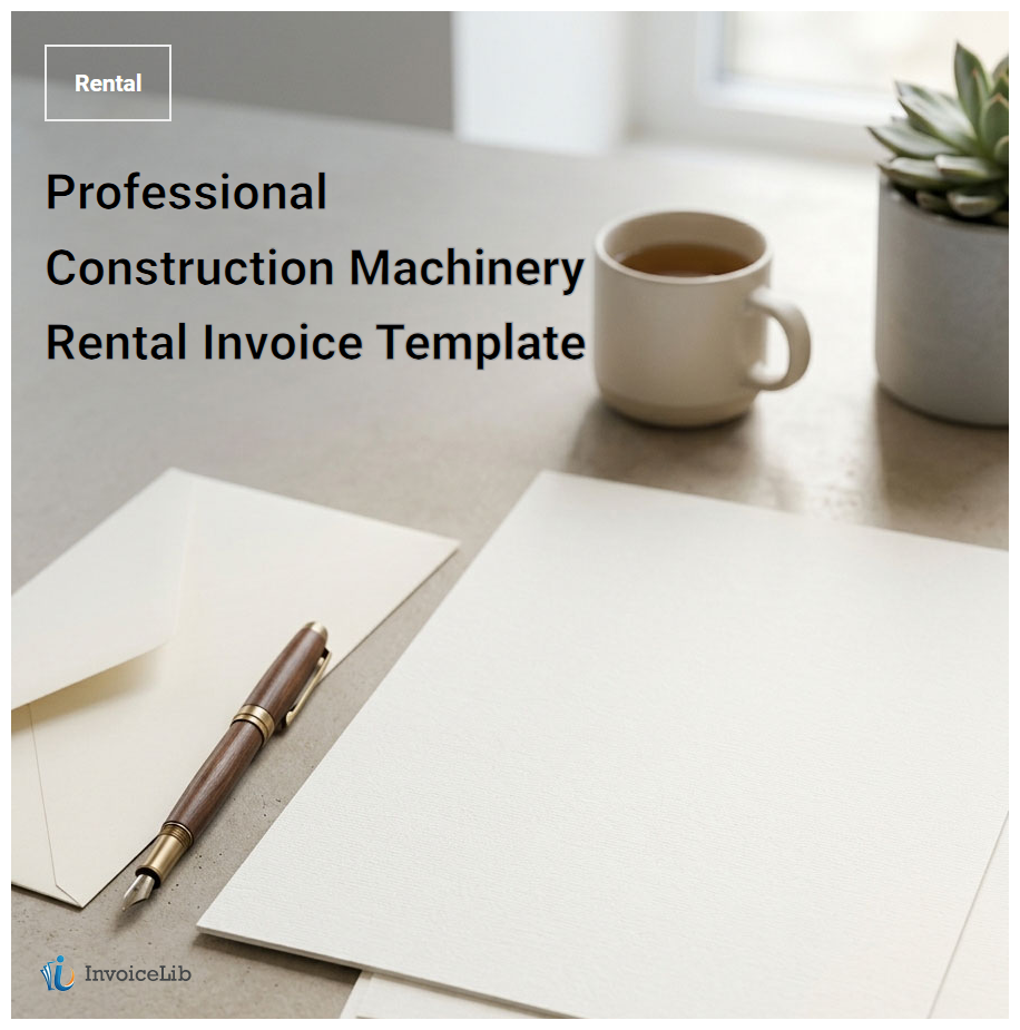 Professional Construction Machinery Rental Invoice Template