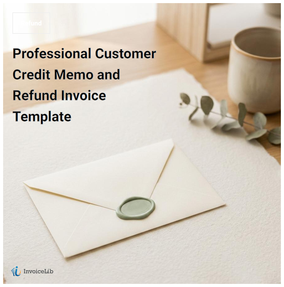 Professional Customer Credit Memo and Refund Invoice Template