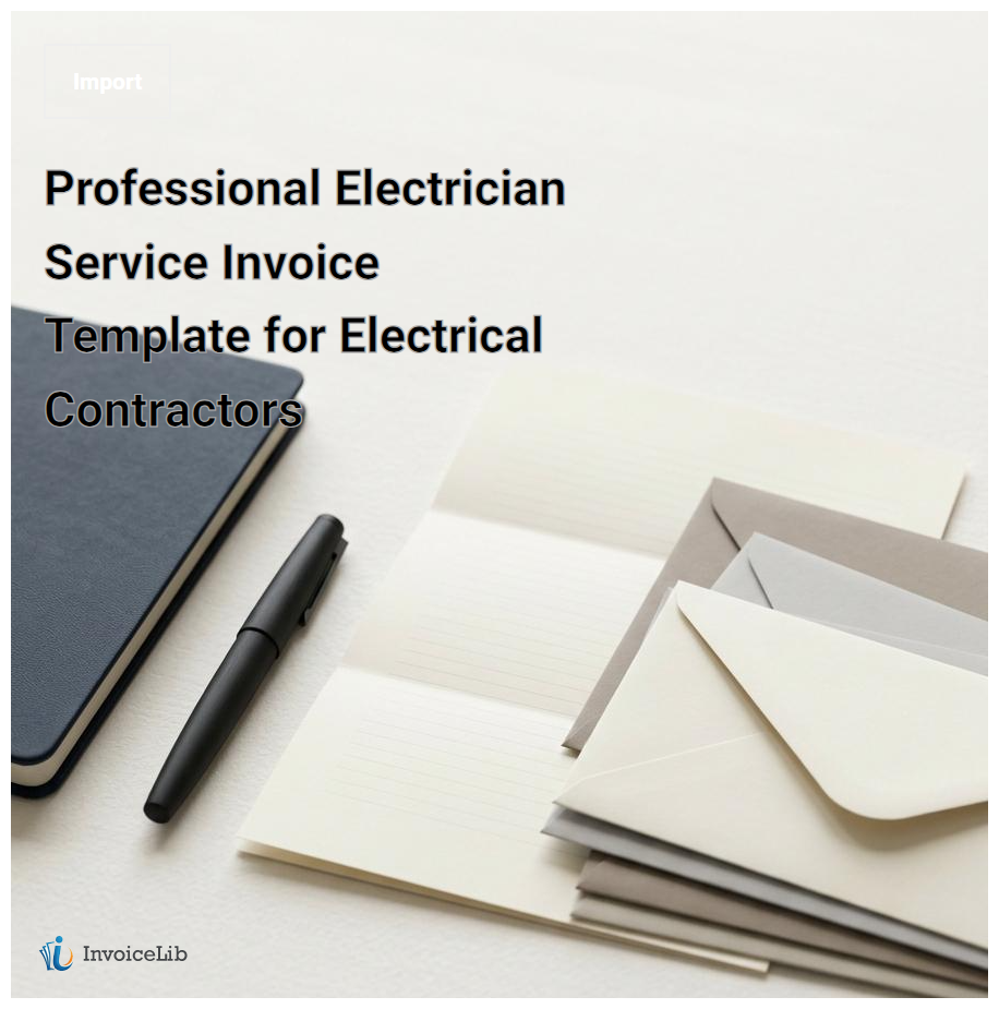 Professional Electrician Service Invoice Template for Electrical Contractors