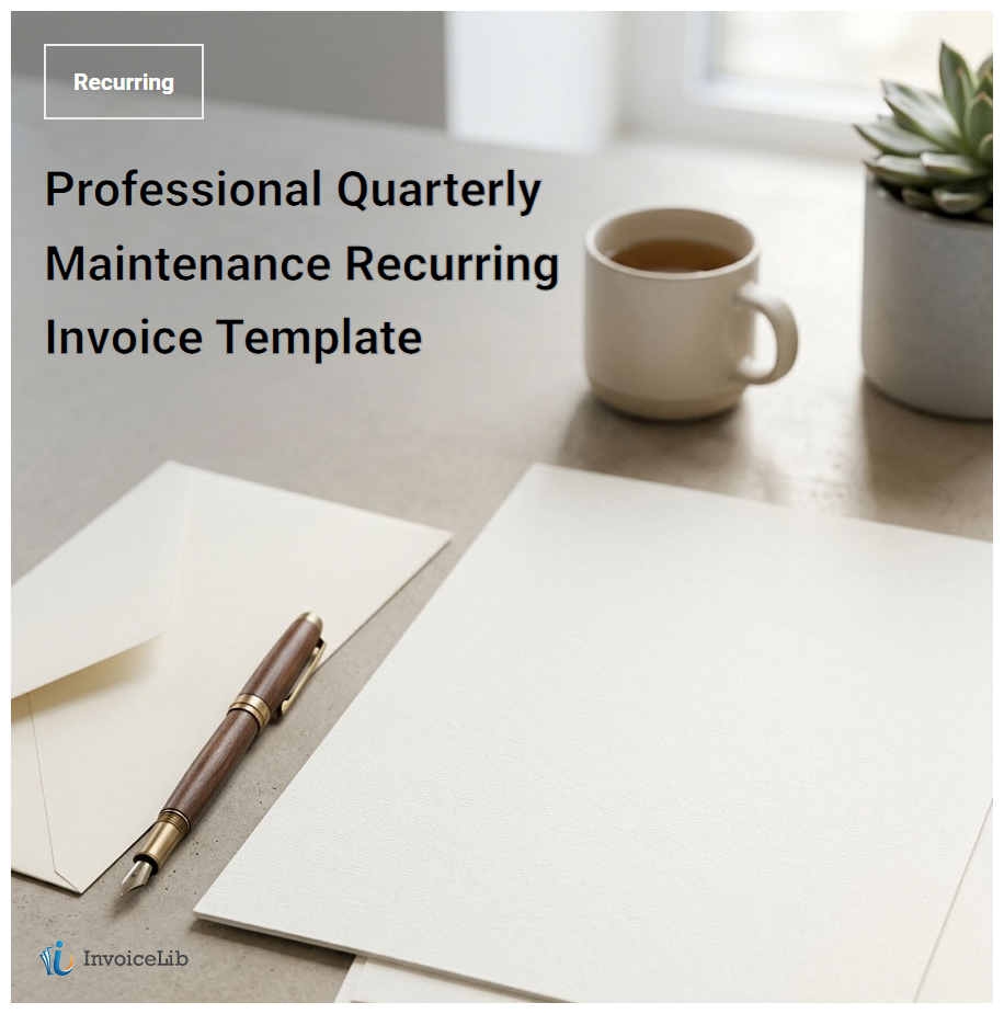 Professional Quarterly Maintenance Recurring Invoice Template