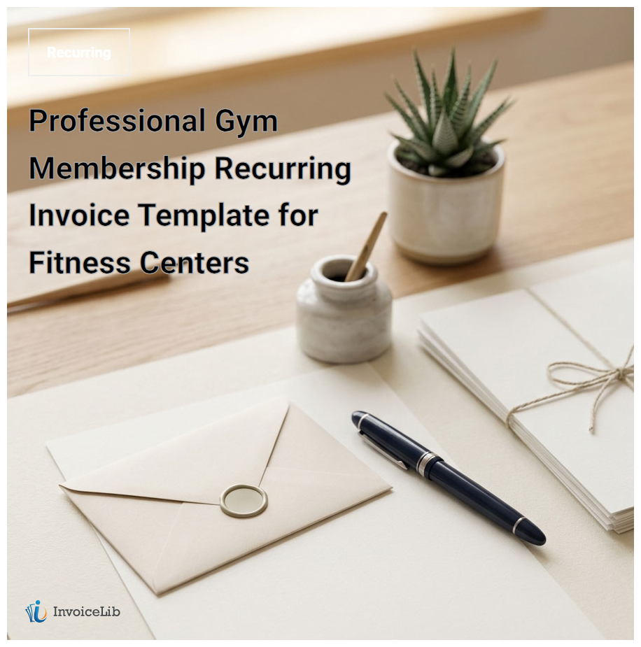 Professional Gym Membership Recurring Invoice Template for Fitness Centers