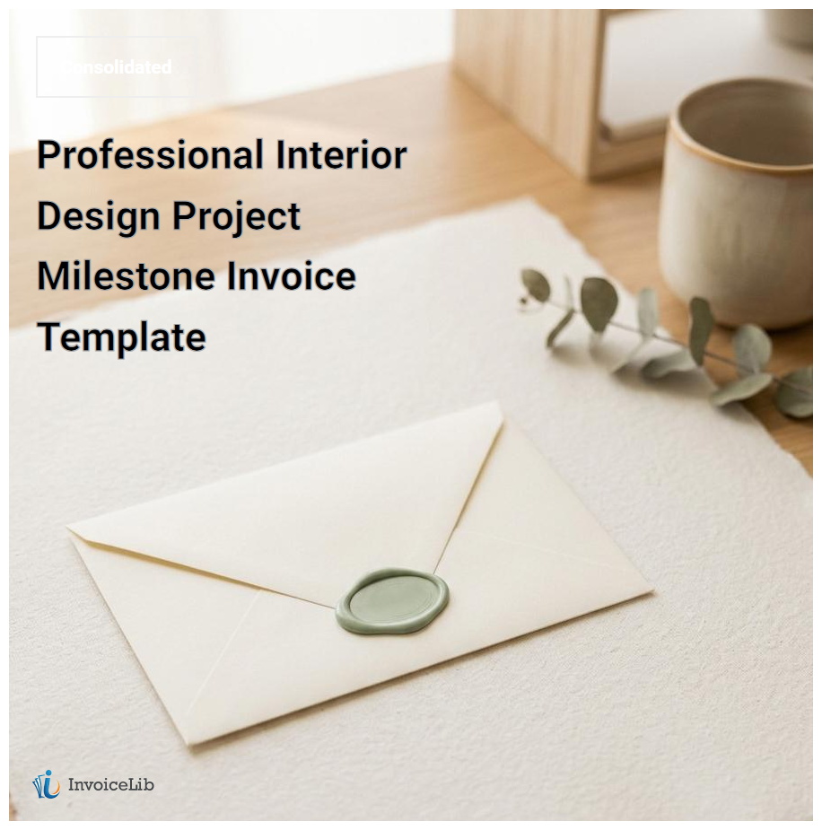 Professional Interior Design Project Milestone Invoice Template