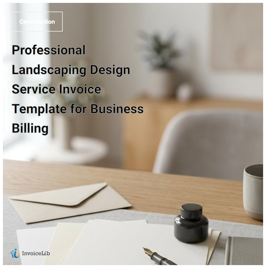 Professional Landscaping Design Service Invoice Template for Business Billing