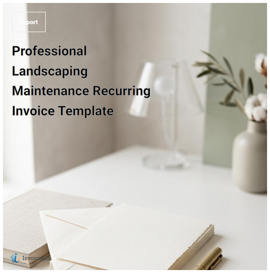 Professional Landscaping Maintenance Recurring Invoice Template