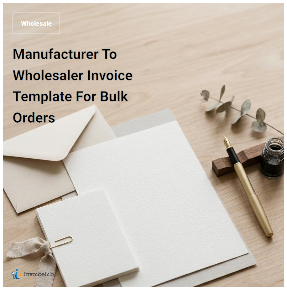 Manufacturer To Wholesaler Invoice Template For Bulk Orders