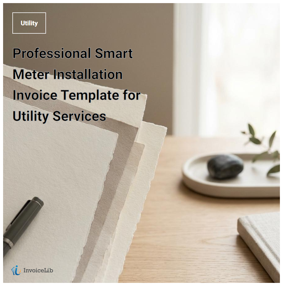 Professional Smart Meter Installation Invoice Template for Utility Services