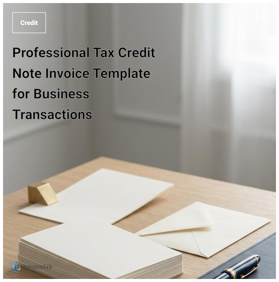 Professional Tax Credit Note Invoice Template for Business Transactions