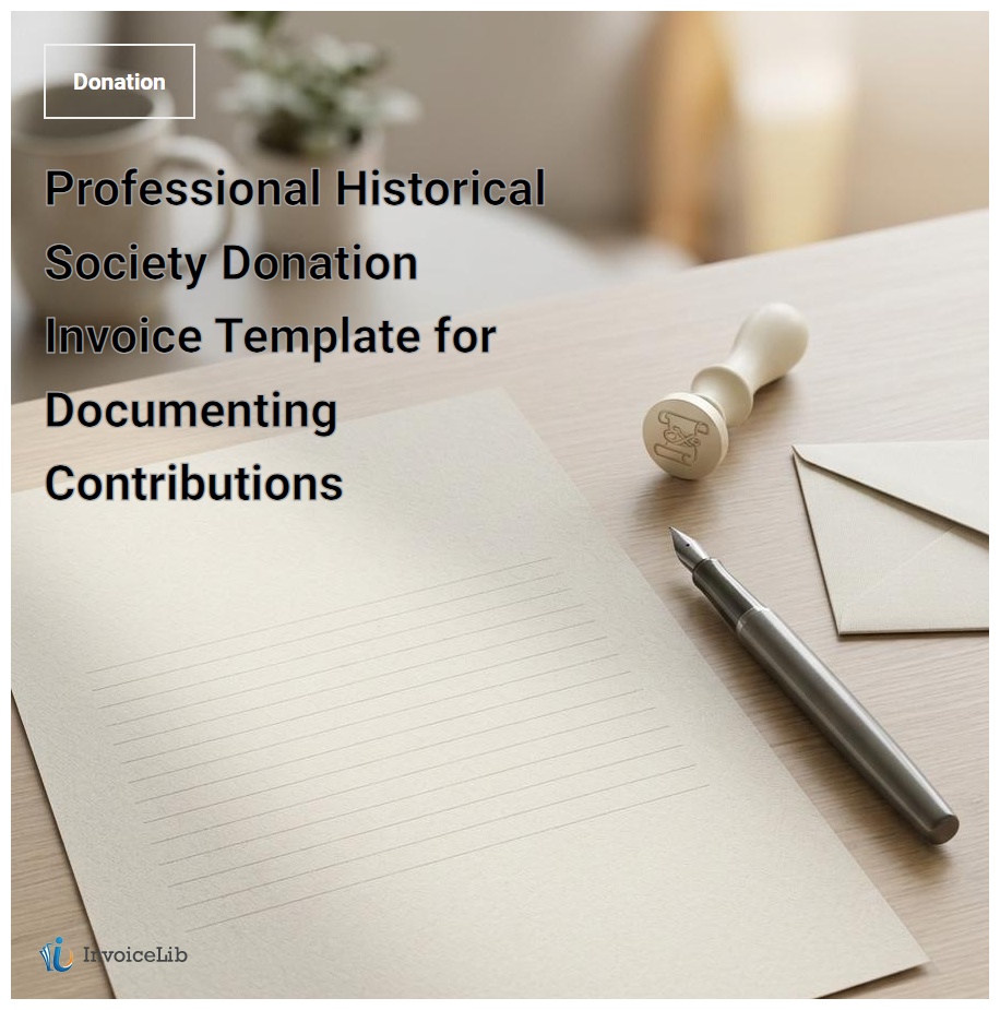Professional Historical Society Donation Invoice Template for Documenting Contributions