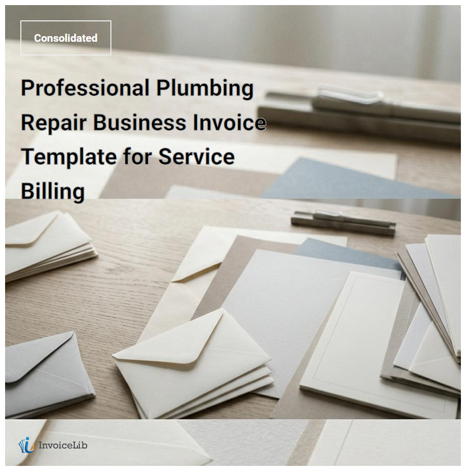 Professional Plumbing Repair Business Invoice Template for Service Billing