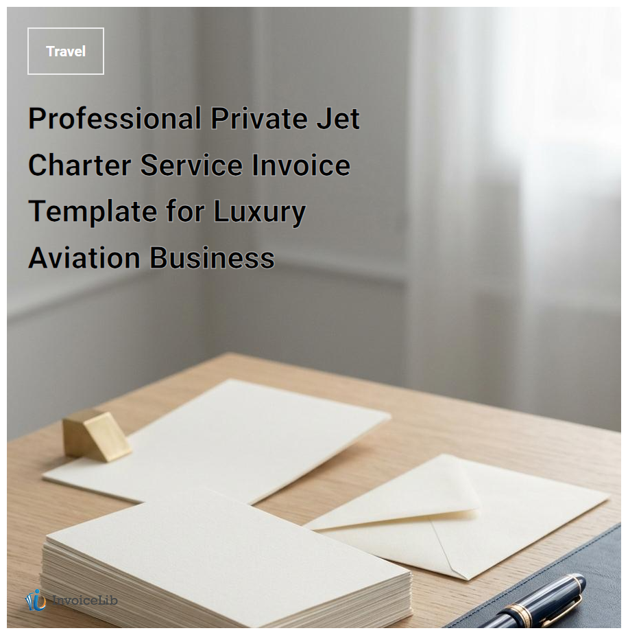 Professional Private Jet Charter Service Invoice Template for Luxury Aviation Business