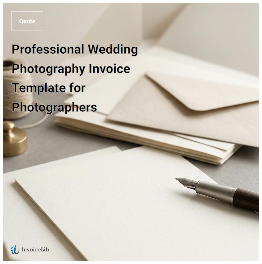 Professional Wedding Photography Invoice Template for Photographers
