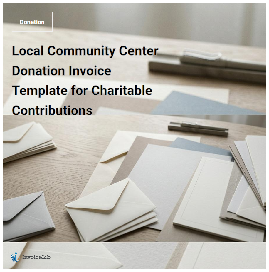 Local Community Center Donation Invoice Template for Charitable Contributions