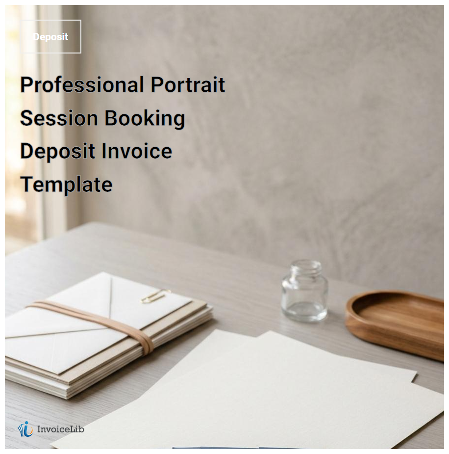 Professional Portrait Session Booking Deposit Invoice Template