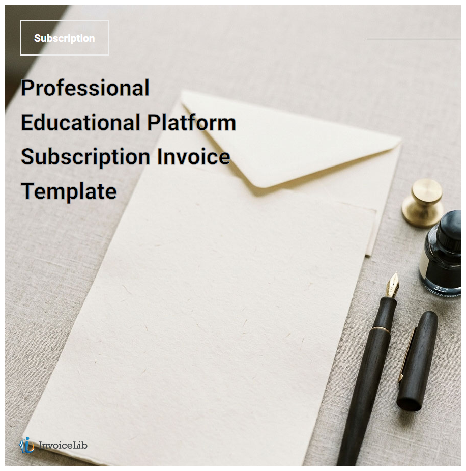 Professional Educational Platform Subscription Invoice Template