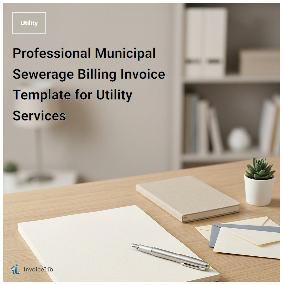 Professional Municipal Sewerage Billing Invoice Template for Utility Services