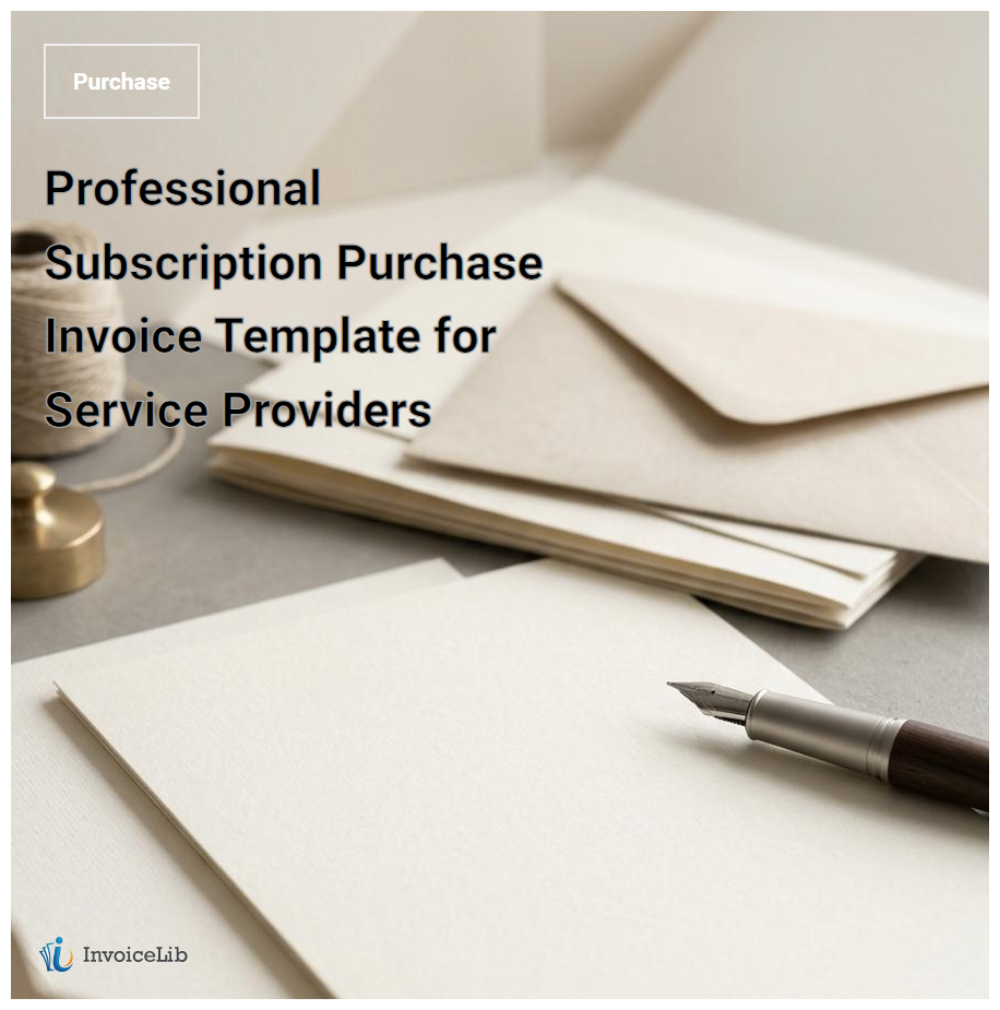 Professional Subscription Purchase Invoice Template for Service Providers