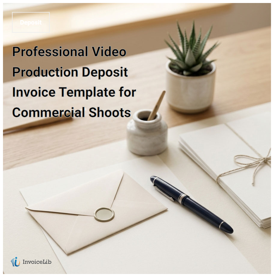 Professional Video Production Deposit Invoice Template for Commercial Shoots