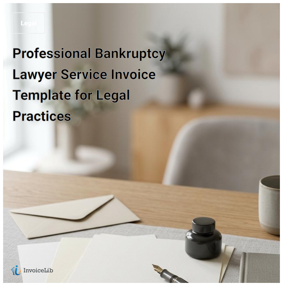Professional Bankruptcy Lawyer Service Invoice Template for Legal Practices