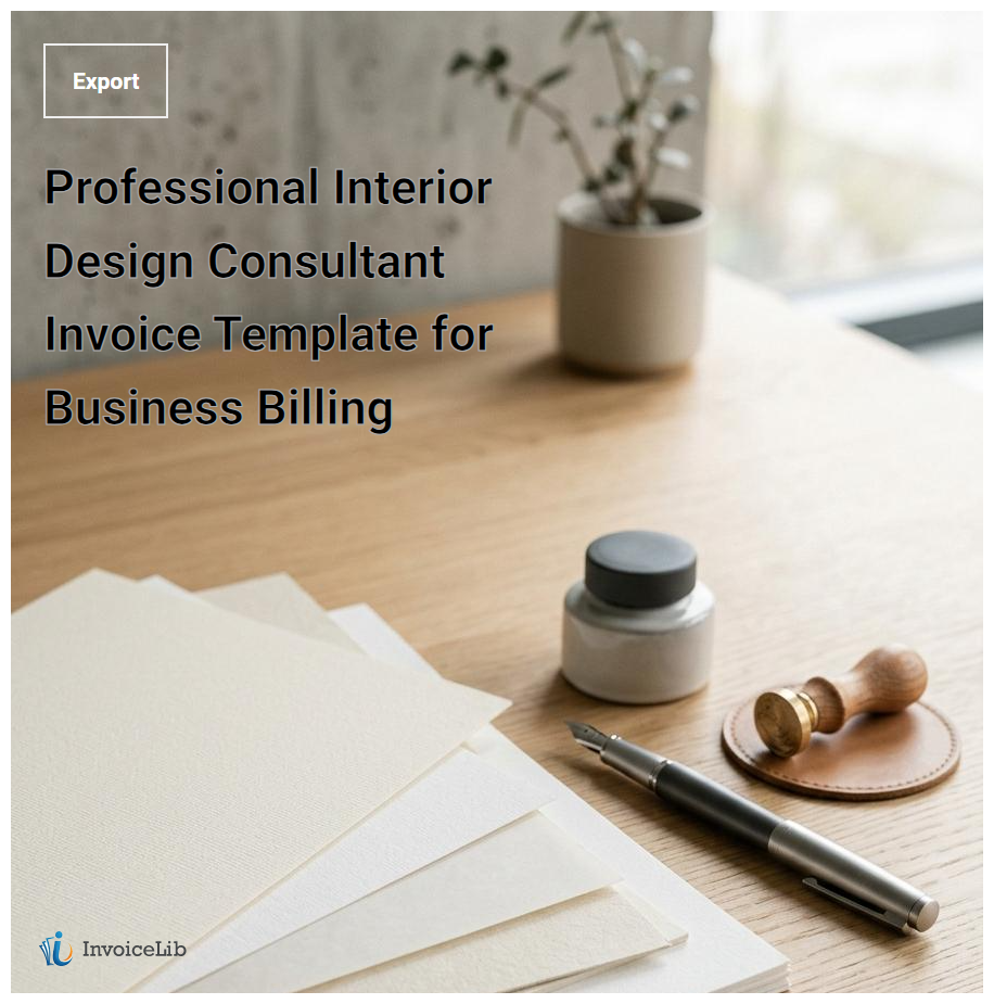 Professional Interior Design Consultant Invoice Template for Business Billing