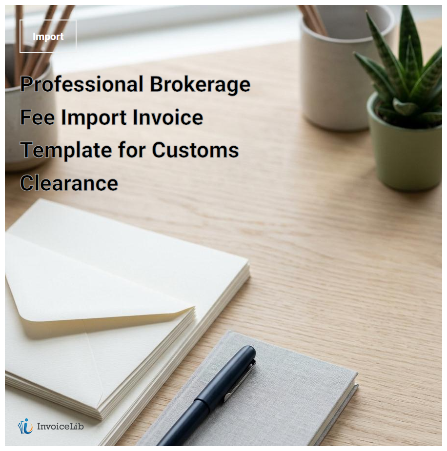 Professional Brokerage Fee Import Invoice Template for Customs Clearance