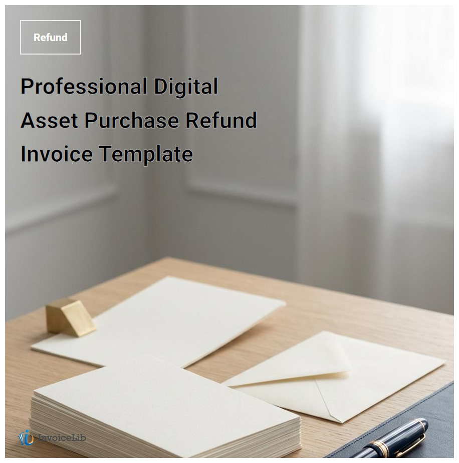 Professional Digital Asset Purchase Refund Invoice Template