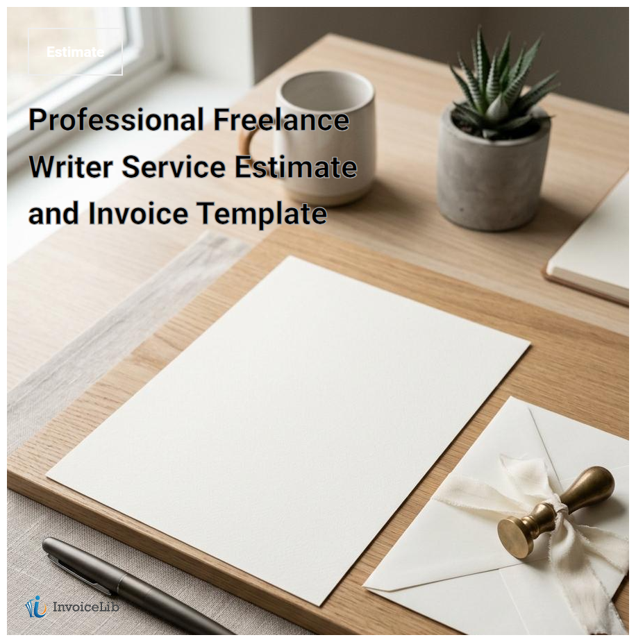 Professional Freelance Writer Service Estimate and Invoice Template