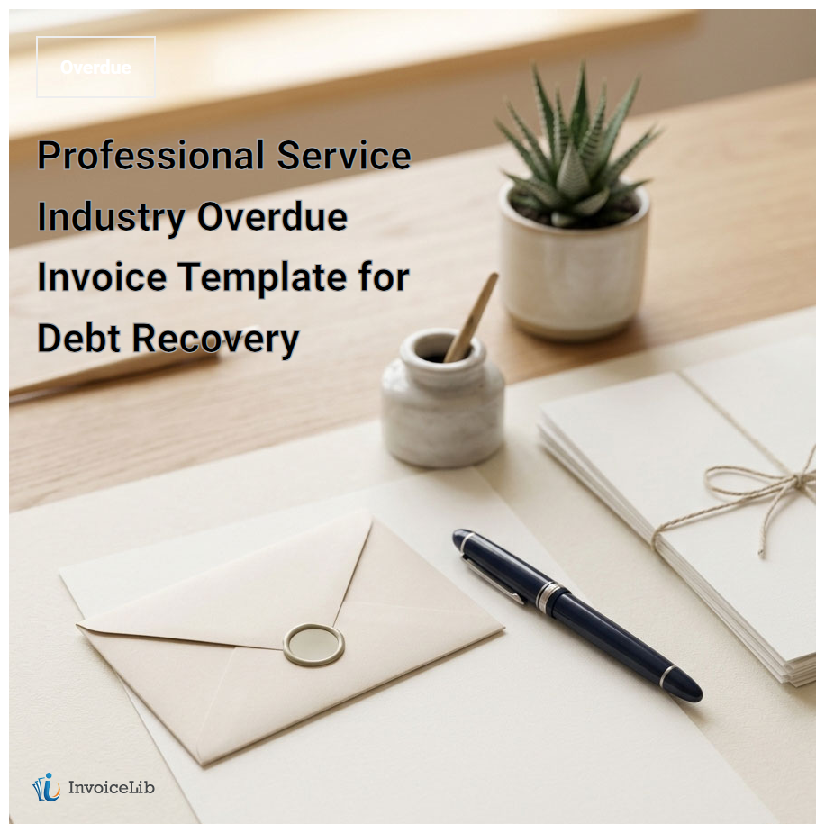 Professional Service Industry Overdue Invoice Template for Debt Recovery