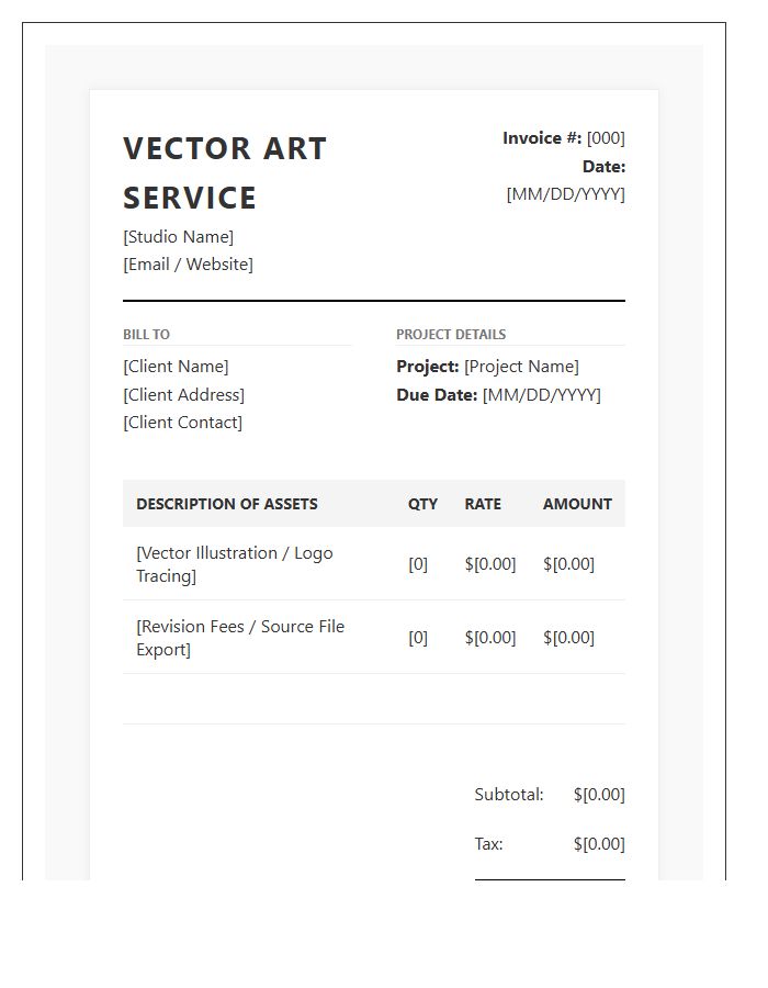 Vector Art Service Invoice Template