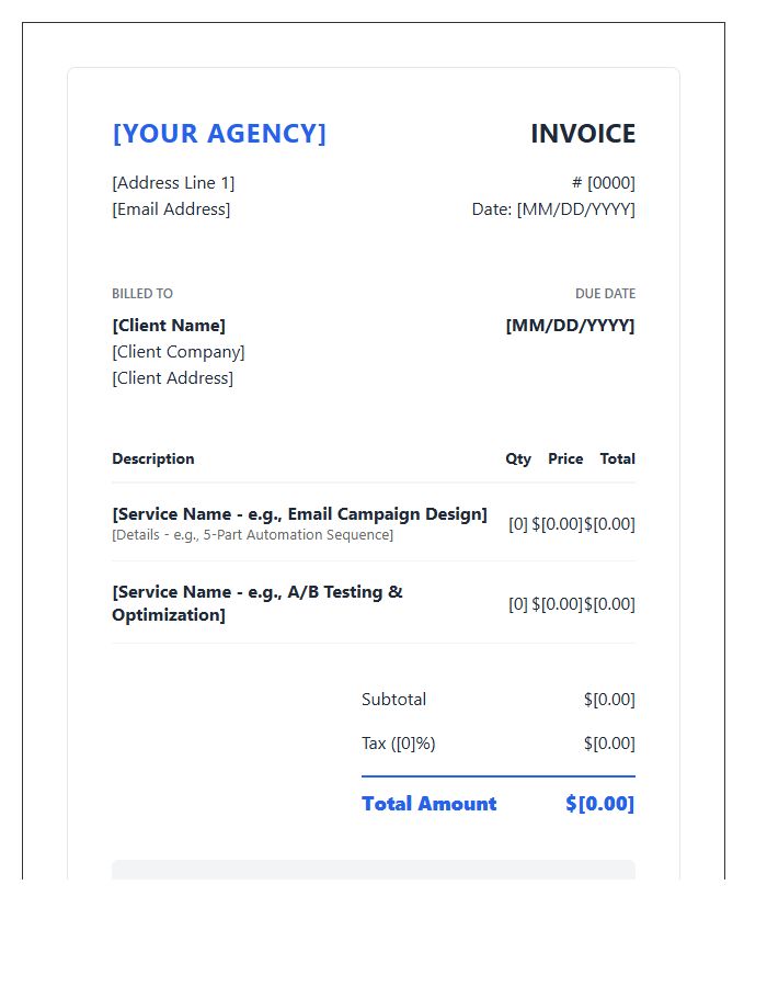 High Conversion Email Design Invoice Template
