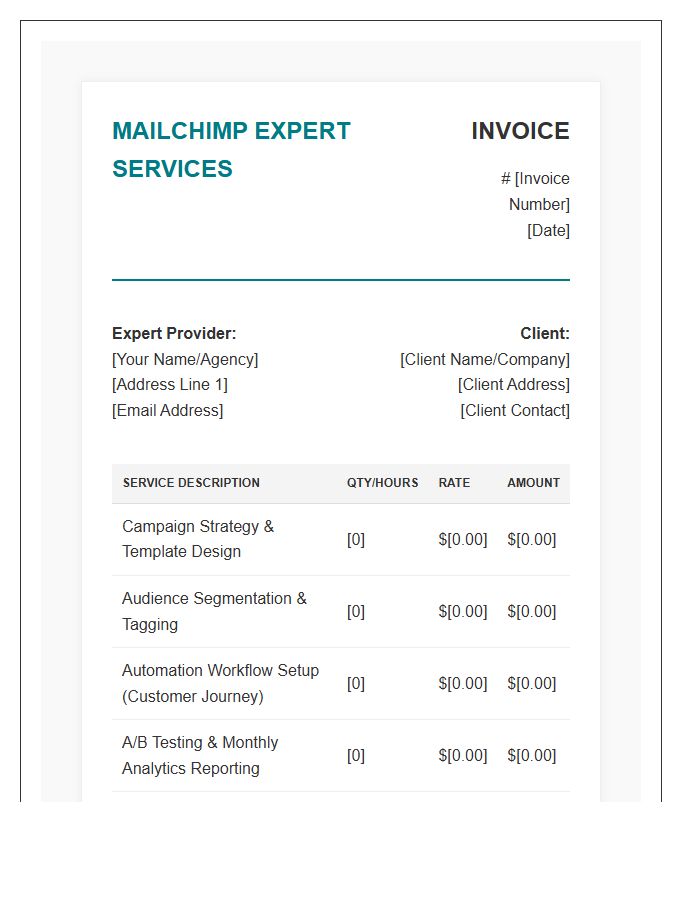 Mailchimp Expert Campaign Management Invoice Template