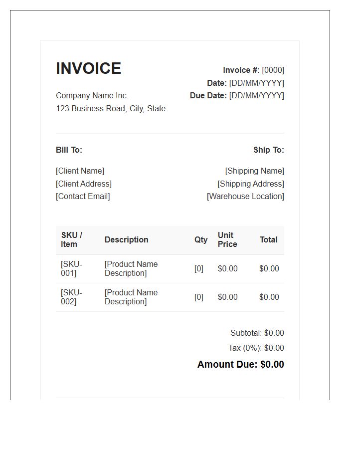 Stock Management System Invoice Template